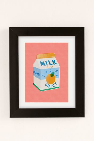 Shop Urban Outfitters Carmen Veltman Orange Milk Art Print In Black Matte Frame At