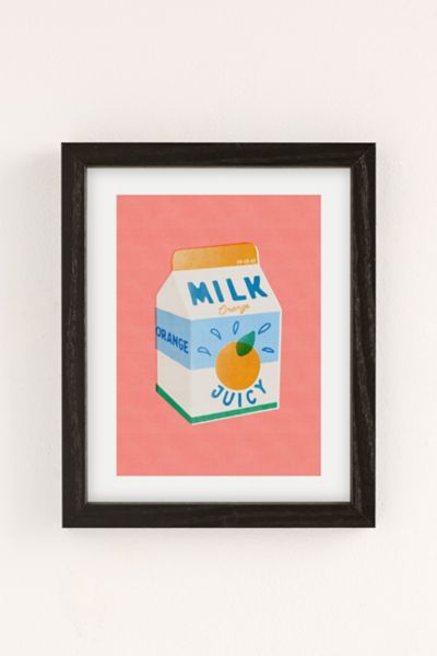 Shop Urban Outfitters Carmen Veltman Orange Milk Art Print In Black Wood Frame At
