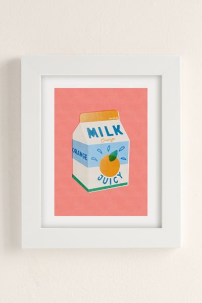 Shop Urban Outfitters Carmen Veltman Orange Milk Art Print In White Matte Frame At