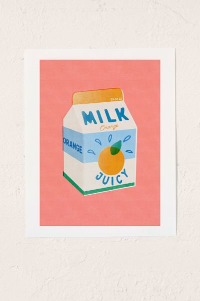 Shop Urban Outfitters Carmen Veltman Orange Milk Art Print At
