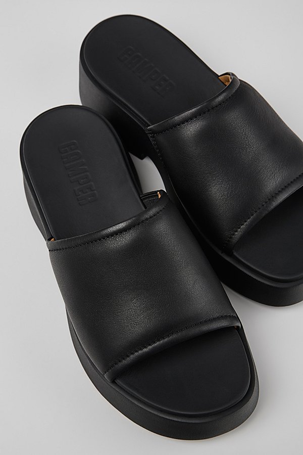 Shop Camper Tasha Leather Platform Sandals In Black, Women's At Urban Outfitters