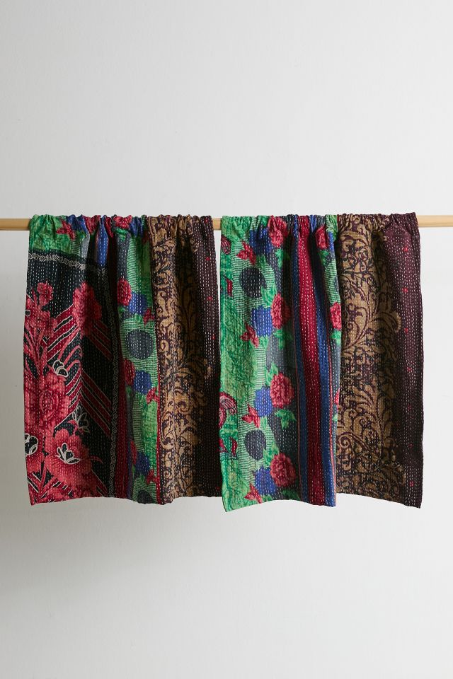 ReMADE By UO Remnants Kantha Café Curtain Set #1