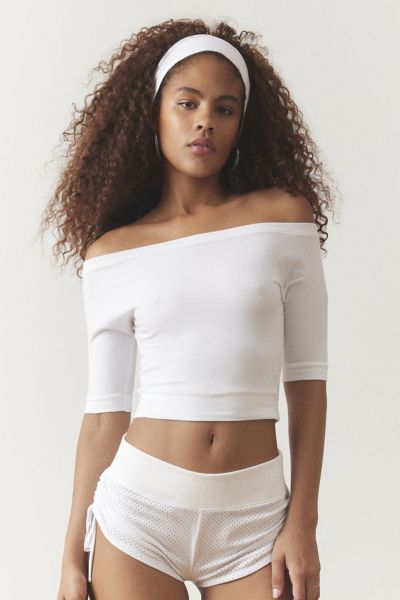 Out From Under Bateau Cropped Layering Top In White, Women's At Urban Outfitters