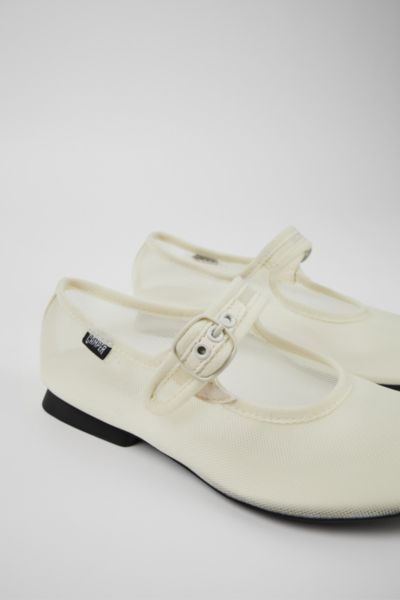 Camper Casi Myra Leather Ballerina Shoes In White