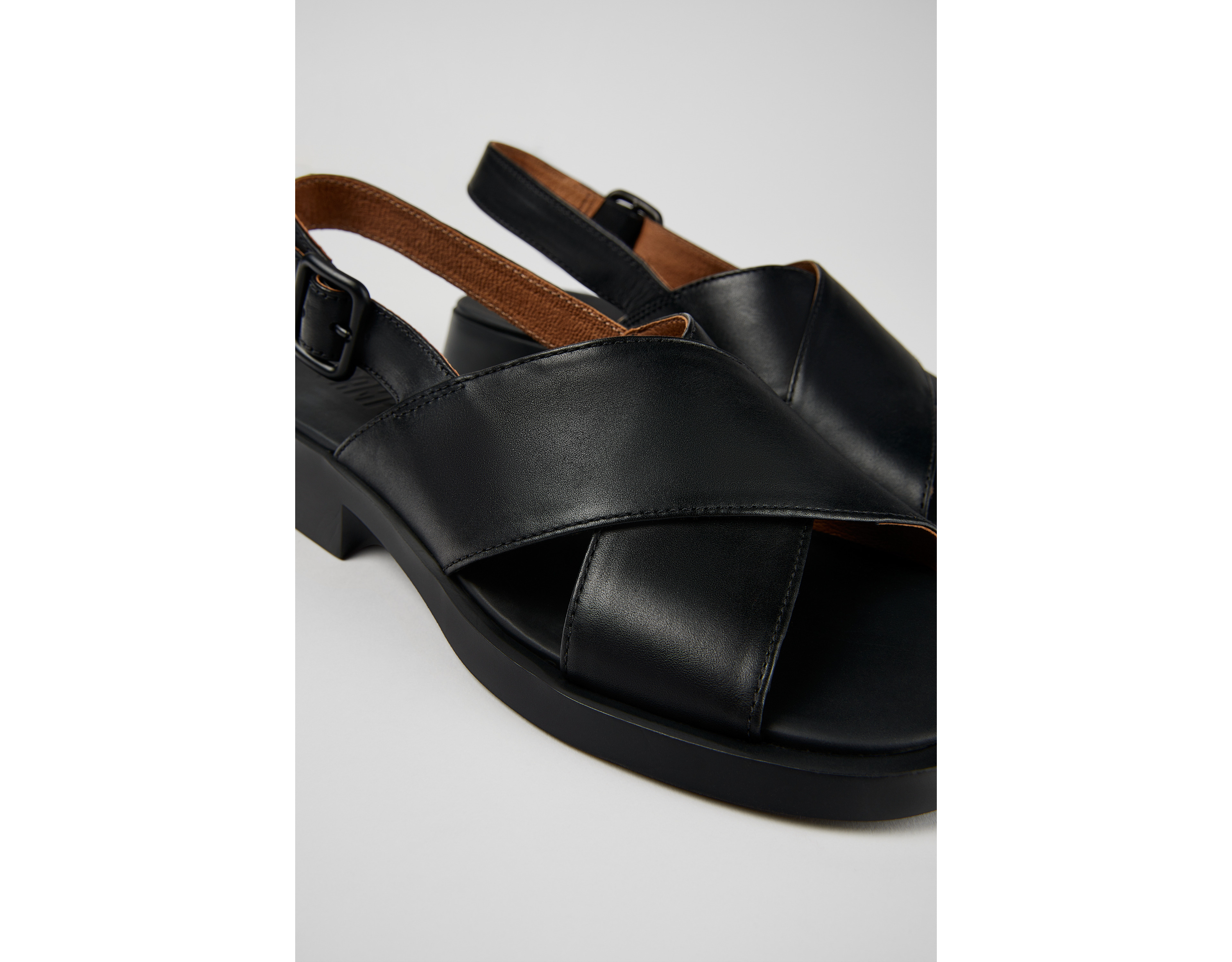 Camper Dana Leather Crossover Strap Sandals