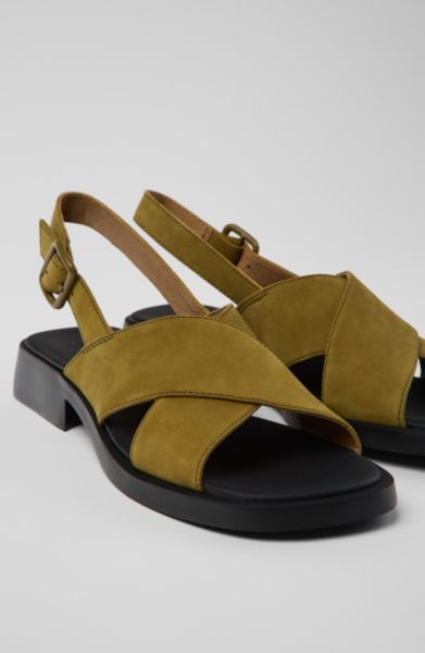 Camper Dana Leather Crossover Strap Sandals