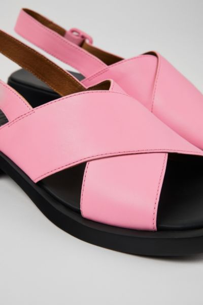Camper Dana Leather Crossover Strap Sandals In Rose, Women's At Urban Outfitters