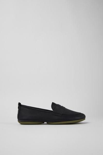 Shop Camper Right Leather Loafer Flat In Black, Women's At Urban Outfitters