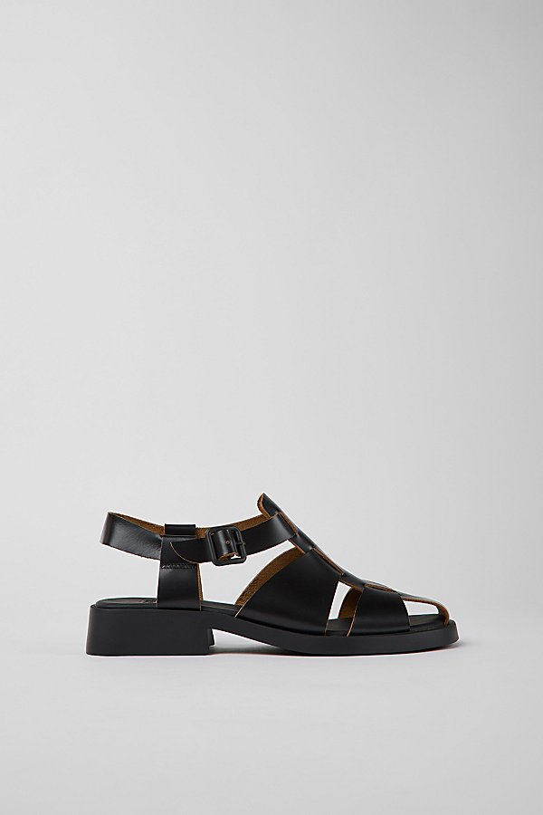 Shop Camper Dana Leather Sandals In Black, Women's At Urban Outfitters