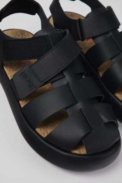 Shop Camper Pelotas Flota Woven Leather Sandal In Black, Men's At Urban Outfitters