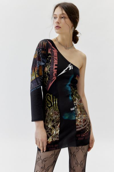 urban renewal remade pieced one-shoulder mini dress