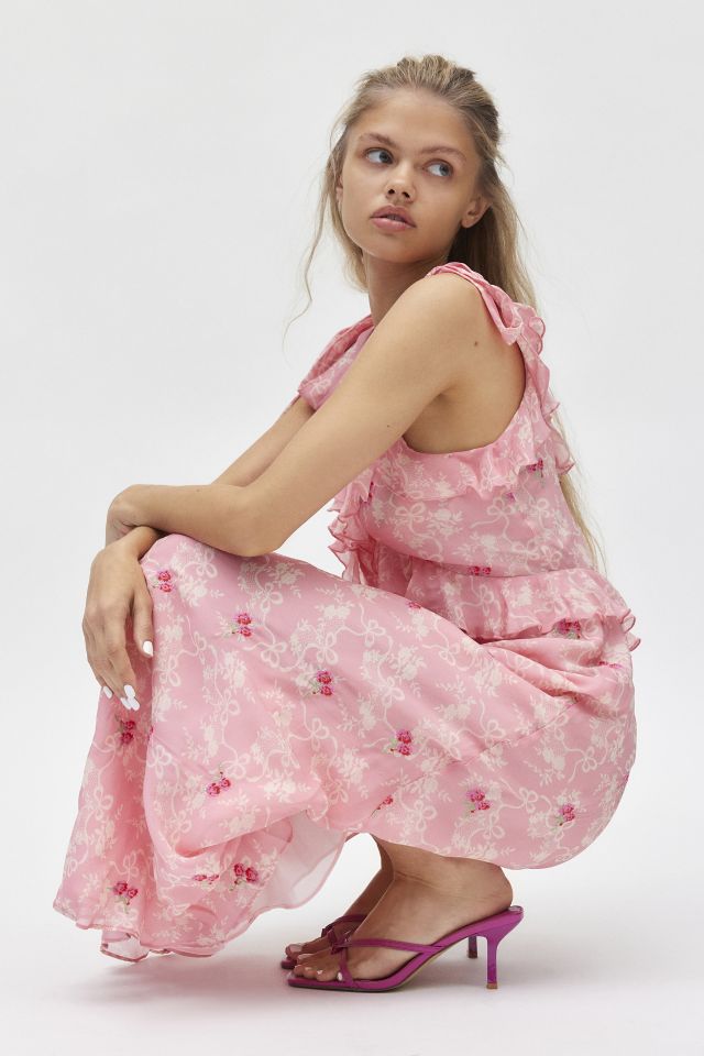 LoveShackFancy Orcene Ruffled Floral Maxi Dress #1