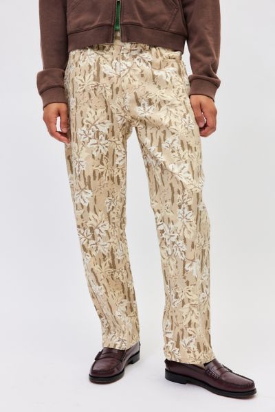 Obey Hardwork Printed Denim Jean In Brown, Men's At Urban Outfitters In Brown