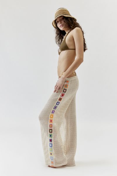 Shop Out From Under Crochet Beach Pant In Neutral, Women's At Urban Outfitters