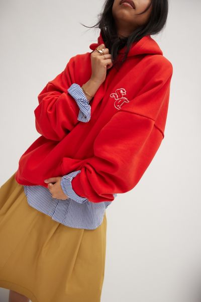 STANDARD CLOTH LUDLOW HOODIE SWEATSHIRT IN RED AT URBAN OUTFITTERS 