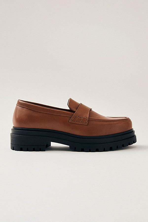 Shop Alohas Obsidian Leather Lug Sole Loafer In Tan, Women's At Urban Outfitters