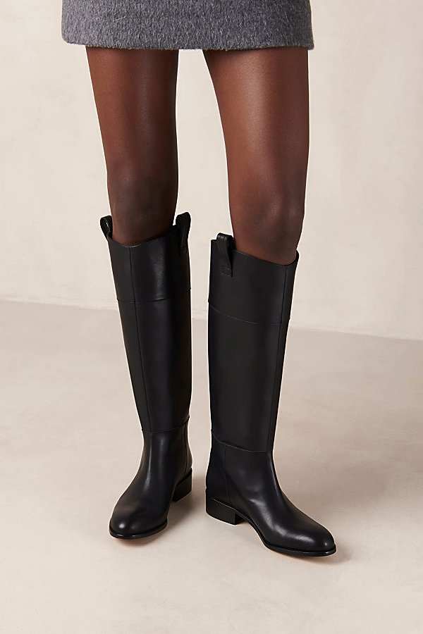 Shop Alohas Billie Leather Knee High Boot In Black, Women's At Urban Outfitters