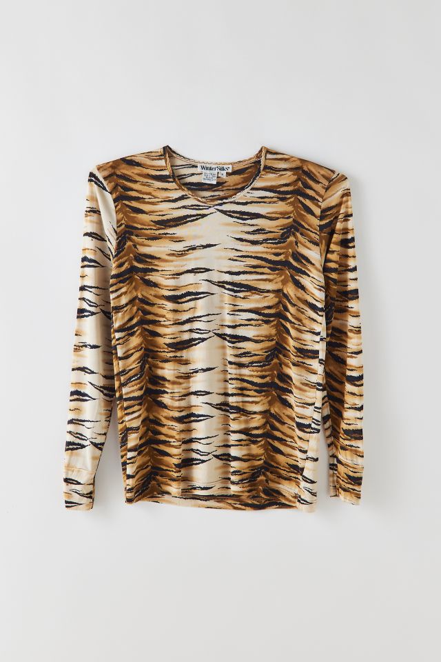 Vintage Tiger Print Long Sleeve Top