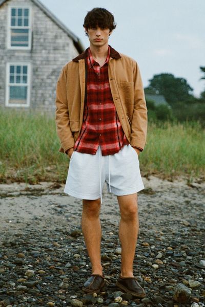 Standard Cloth Foundation Reverse Cotton Terry Short In Grey, Men's At Urban Outfitters In Grey