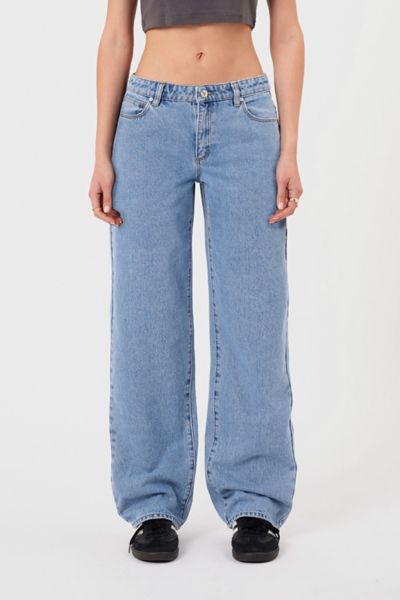 Abrand Jeans 95 Baggy Wide Leg Jeans In Gisele Tint Mid Blue In Gigi