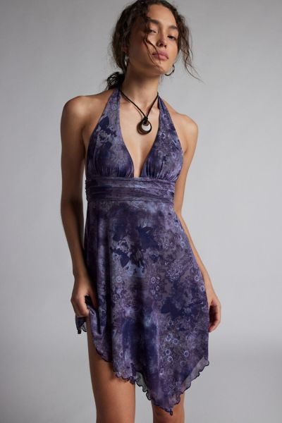 UO Jessa Mesh Halter Mini Dress #1