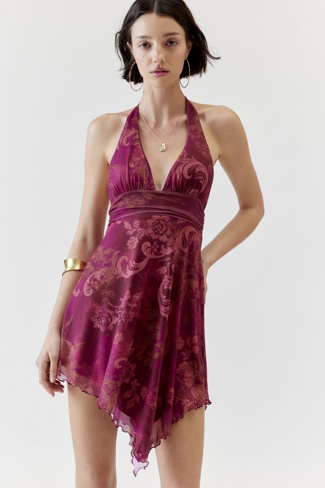 UO Jessa Mesh Halter Mini Dress #2