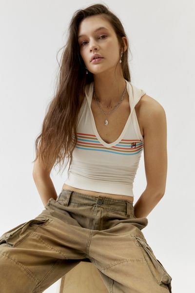 BDG MARTINA HOODIE HALTER TOP IN IVORY, WOMEN'S AT URBAN OUTFITTERS 