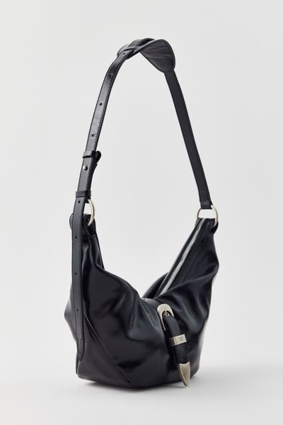 Marge Sherwood Black Belted Hobo Bag