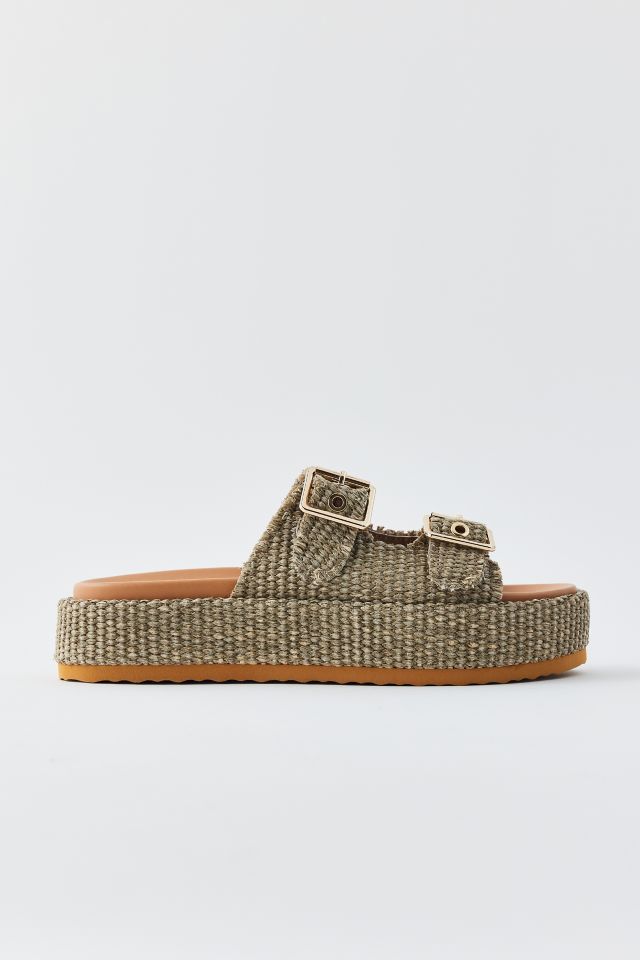 【レディース】Steve Madden Karrigan Raffia サンダル Steve Madden Karrigan Womens Slides Sz 10 M Natural Raffia