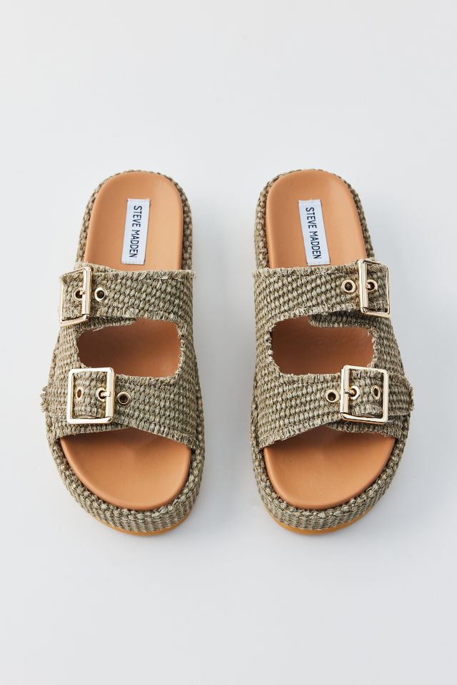 Steven Madden Karrigan Raffia Slide Sandal | Urban Outfitters