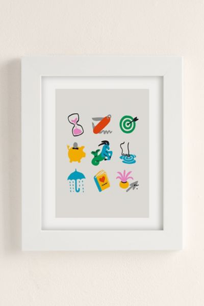 Shop Urban Outfitters Aley Wild Capricorn Emoji Art Print In White Matte Frame At