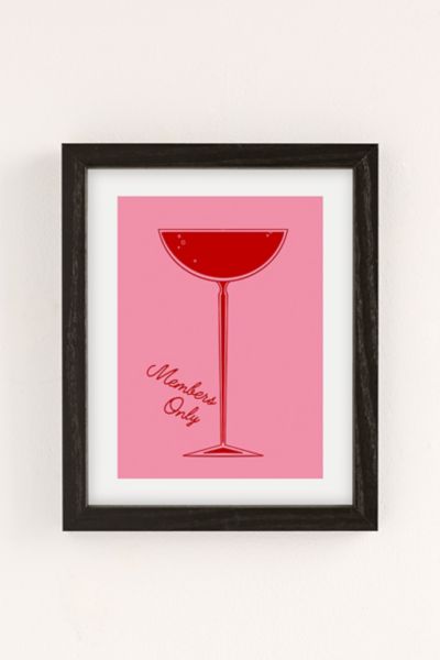 Shop Urban Outfitters Annie Members Only Cocktail Art Print In Black Wood Frame At