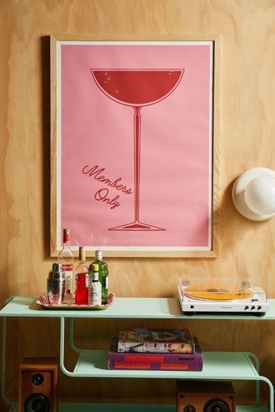 Shop Urban Outfitters Annie Members Only Cocktail Art Print In Natural Wood Frame At
