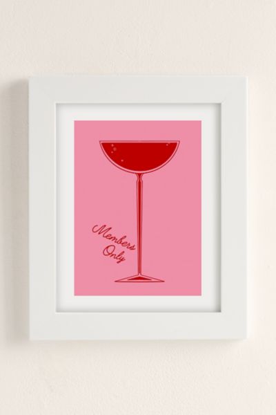 Shop Urban Outfitters Annie Members Only Cocktail Art Print In White Matte Frame At