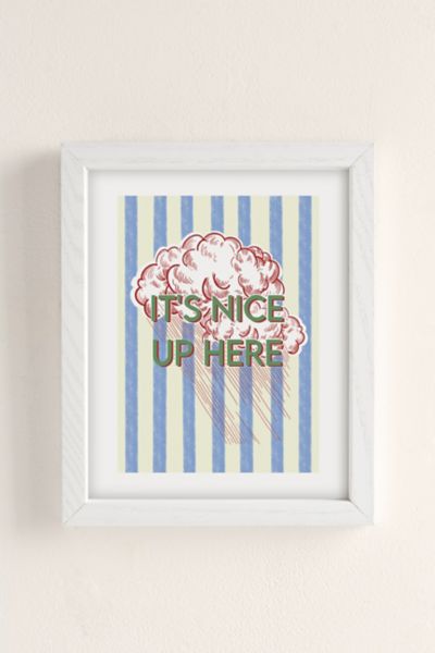 Shop Urban Outfitters Annie Clouds Italian Inspired Print Art Print In White Wood Frame At