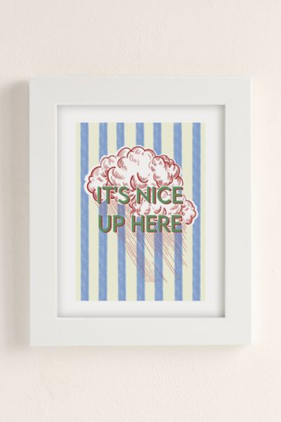 Shop Urban Outfitters Annie Clouds Italian Inspired Print Art Print In White Matte Frame At