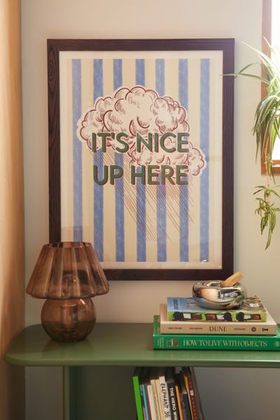 Shop Urban Outfitters Annie Clouds Italian Inspired Print Art Print In Walnut Wood Frame At