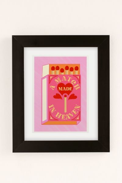 Urban Outfitters Annie Match Made In Heaven Art Print In Black Matte Frame At