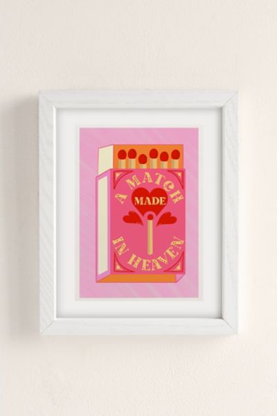 Urban Outfitters Annie Match Made In Heaven Art Print In White Wood Frame At
