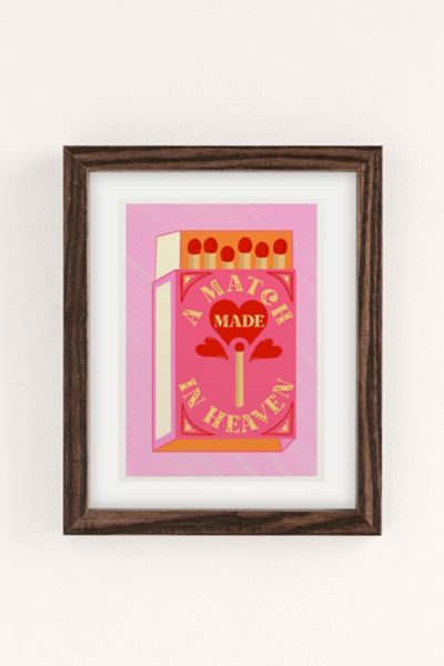 Urban Outfitters Annie Match Made In Heaven Art Print In Walnut Wood Frame At