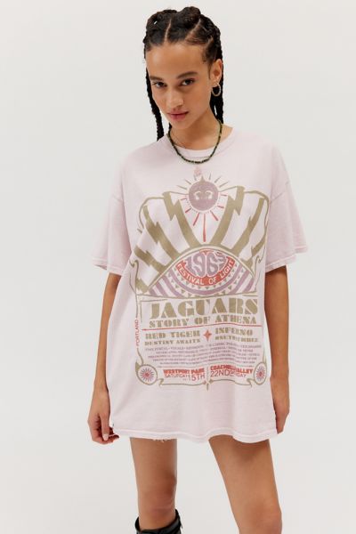 Urban Outfitters Jaguars Story Of Athena T-shirt Dress In Baby Pink, Women's At