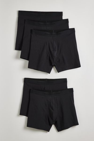 STANDARD CLOTH COTTON BOXER BRIEF 5-PACK IN BLACK, MEN'S AT URBAN OUTFITTERS 