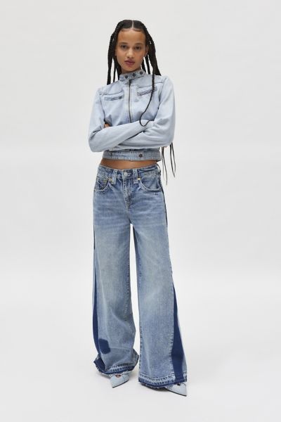 True Religion Jessie Upcycled Big T Wide Leg Jean