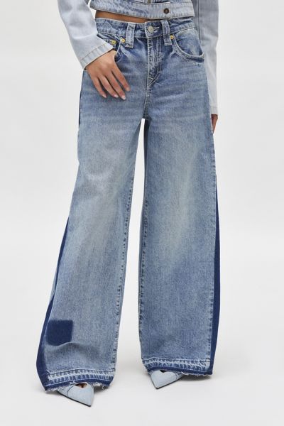 True Religion Jessie Upcycled Big T Wide Leg Jean