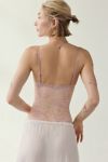 Out From Under Felicia Lace Trim Mesh V-Neck Bodysuit