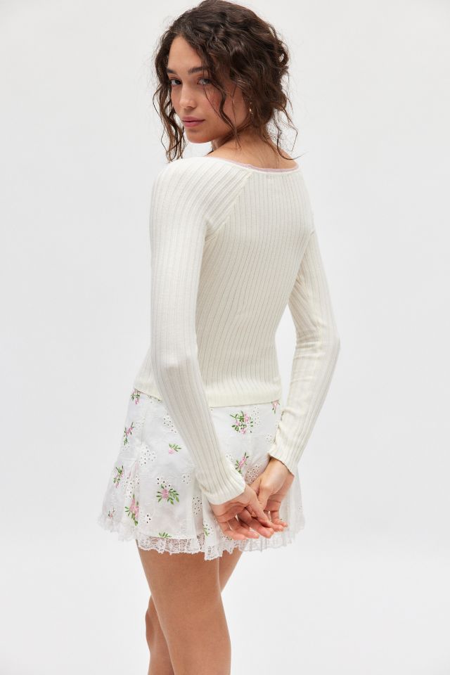 Kimchi Blue Cosette Surplice Ribbon Sweater #2