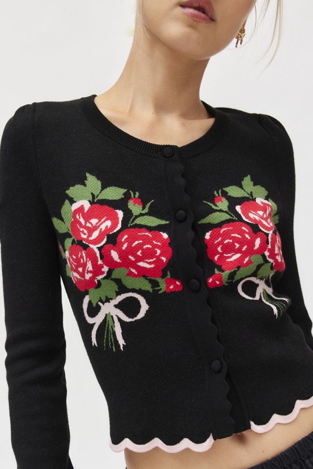 For Love & Lemons Donella Bouquets & Bows Knit Cardigan #1