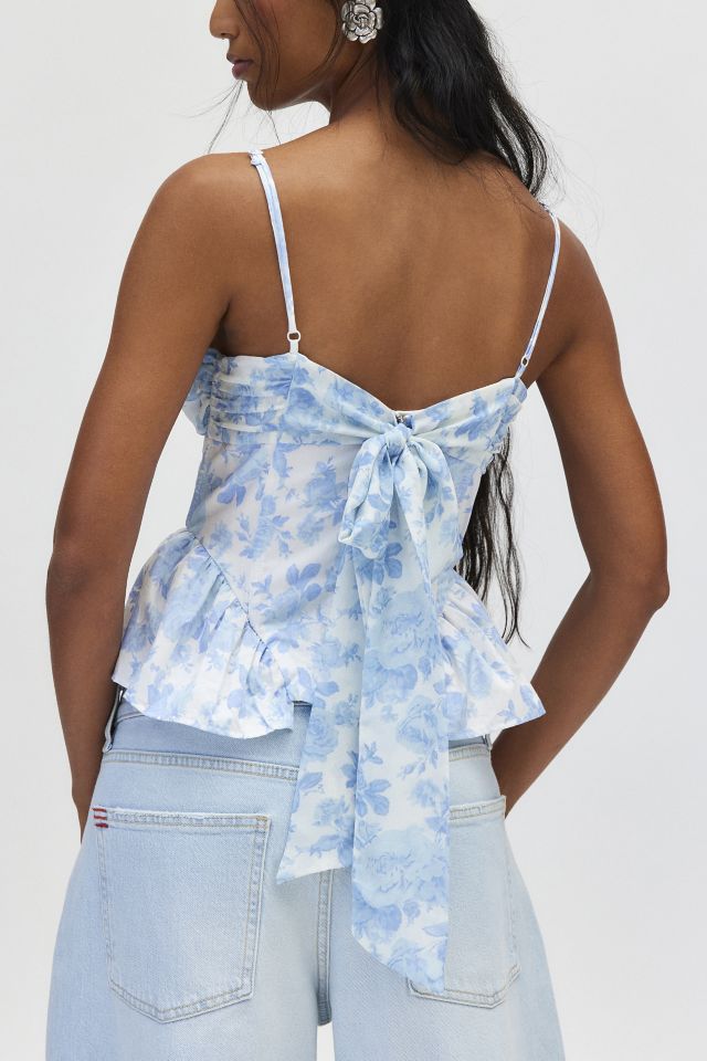 For Love & Lemons Oliver Floral  Tie Back Corset Top #1