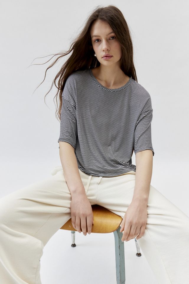 Urban Renewal Remnants Striped Drippy Short Sleeve Top #3
