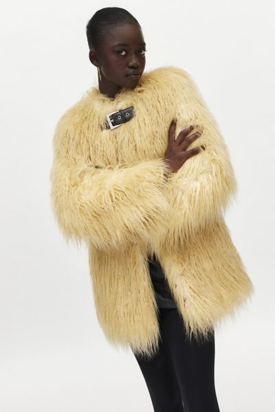 Apparis Petra Faux Fur Longline Overcoat